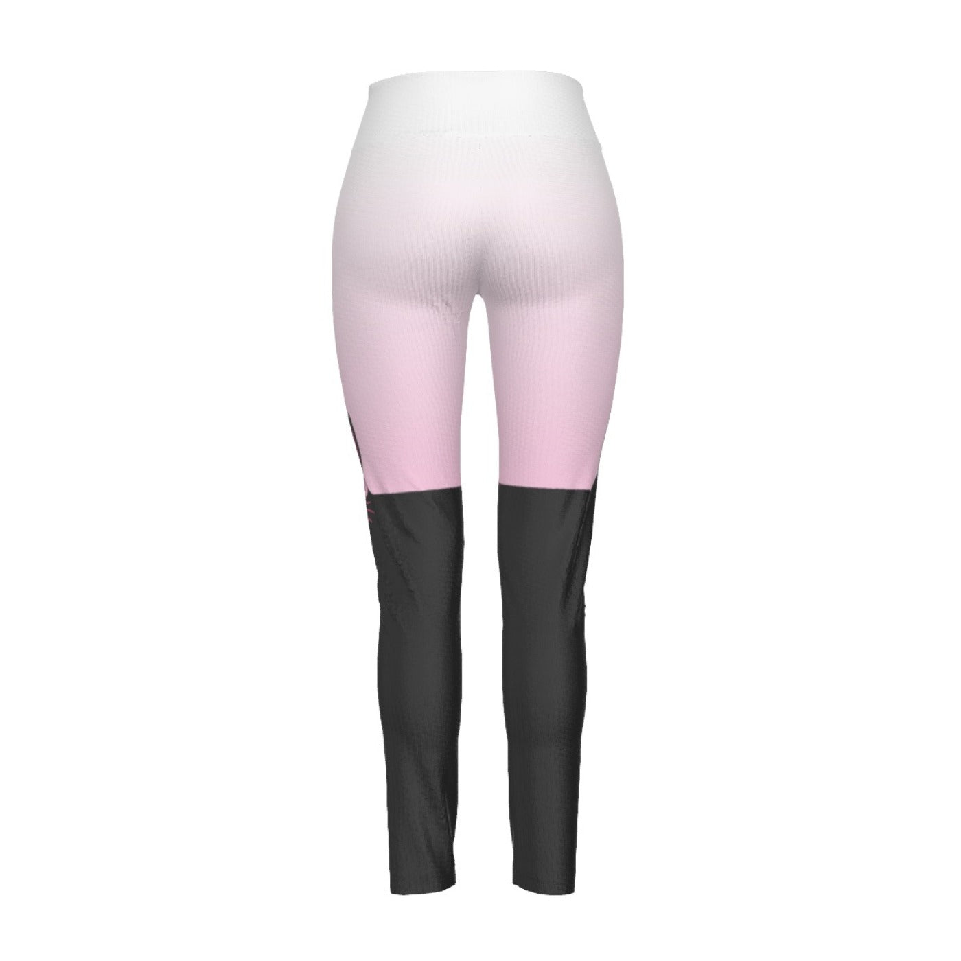 Pastel Pink Black Cat Leggings