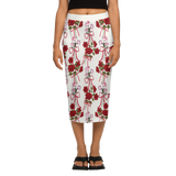 Roses and Ribbons Women's Back Split Pencil Skirt-Heavy Knit