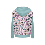 Flowers and Butterflies Pattern Women's Relaxed Fit Hoodie-Super Heavy 375g