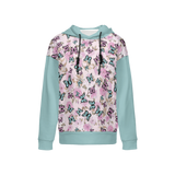 Flowers and Butterflies Pattern Women's Relaxed Fit Hoodie-Super Heavy 375g