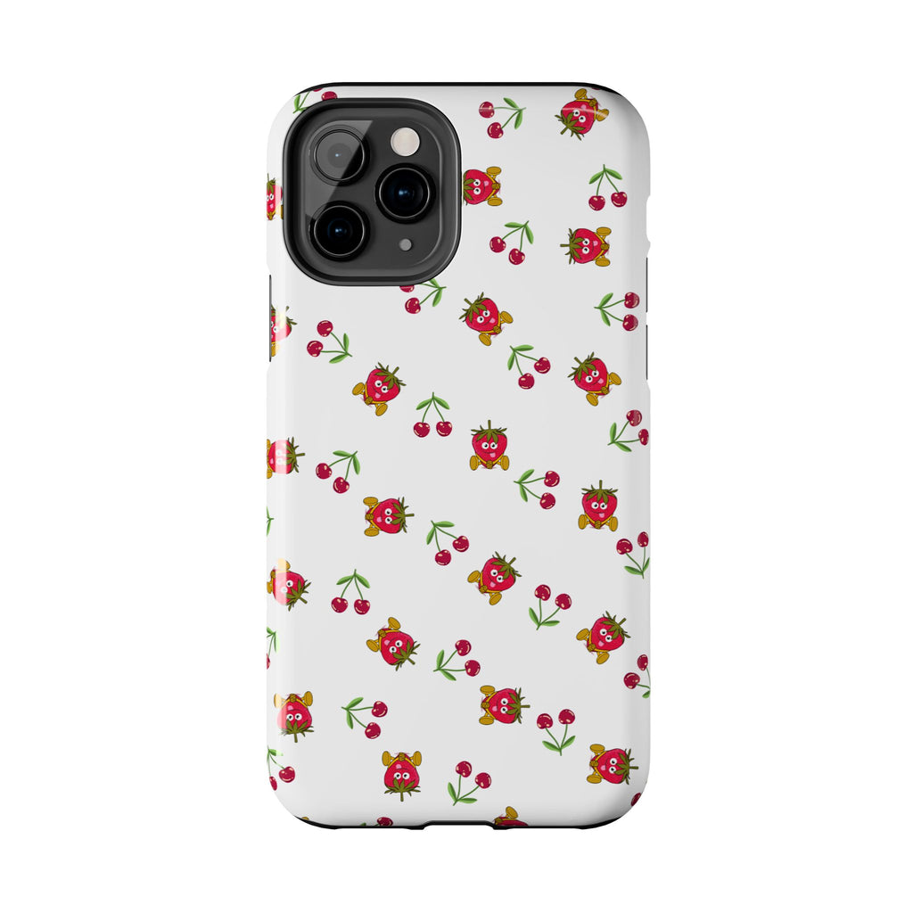 Fruit Patterned Phone Cases, Summer Fruits Phone Covers, Berry Print Tough Cases, Stylish Cell Phone Protectors, Red Fruits Phone
