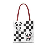 Kawaii Pandas Chessboard Tote Bag