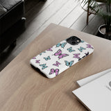 Butterfly Pattern White Background Tough Cases