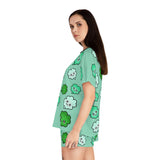 Kawaii Shamrocks Pajama Set - Women's Sleepwear - Cute PJ Set