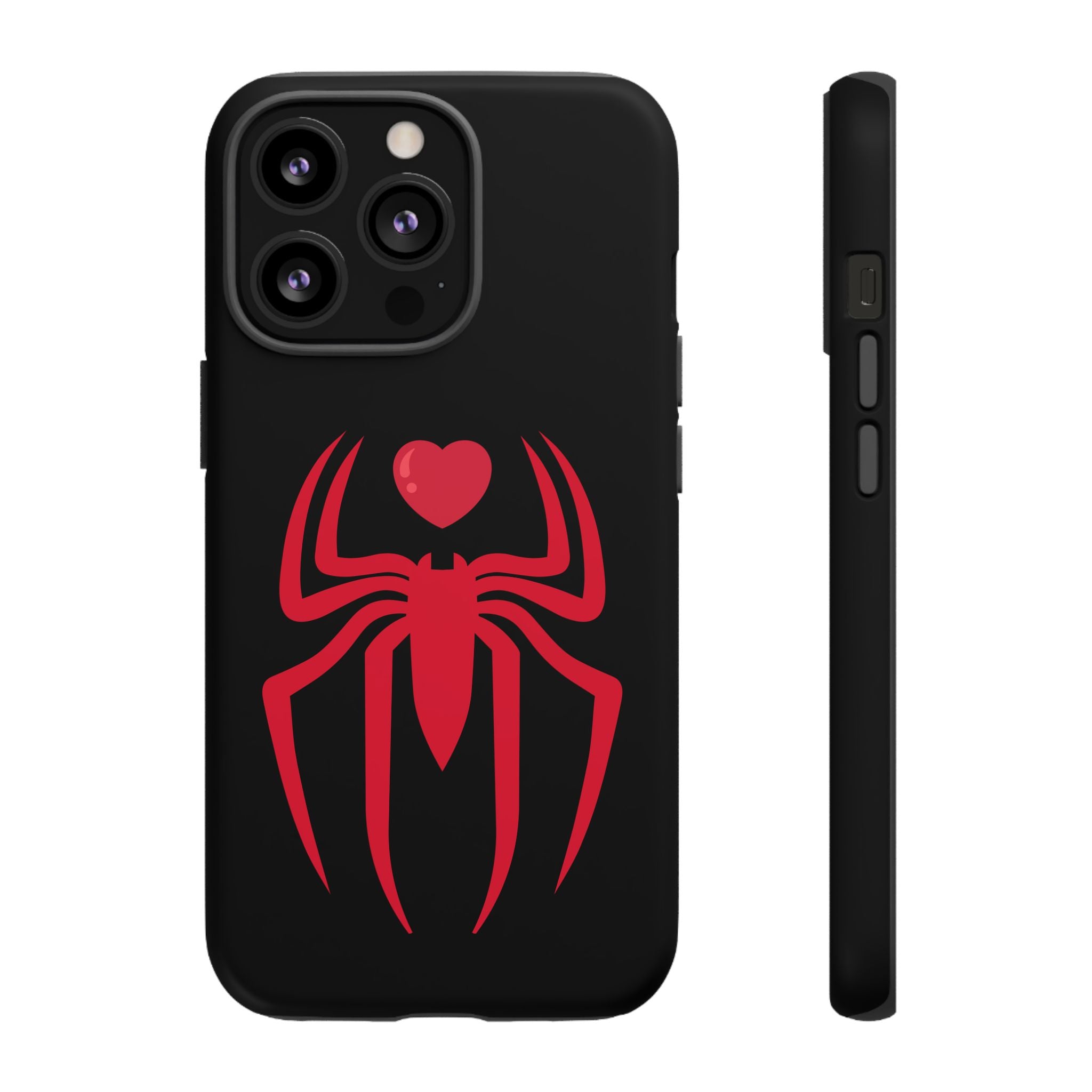 Red Spider Heart Tough iPhone Cases, Spiderweb iPhone Cover, Gothic Phone Accessories, Halloween Gift, Creepy Arachnid iPhone Protectors