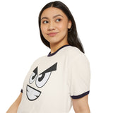 Sinister Smirk Ringer Tee - Evil Grin Goth T-Shirt
