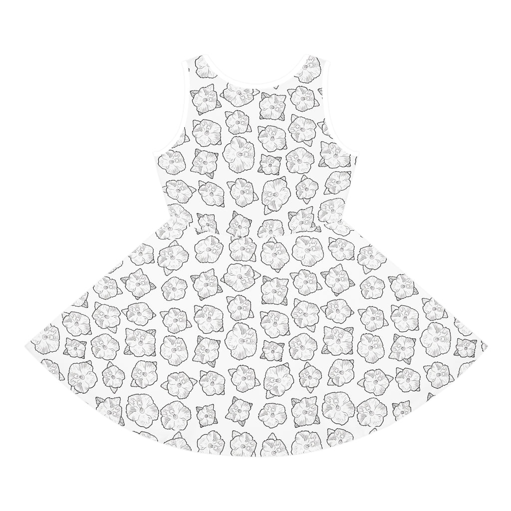 Poppy Pattern Sundress, Floral Girls Summer Dress, Sleeveless Kids Clothing, Children's Casual Wear, Flower Print Beach Dress