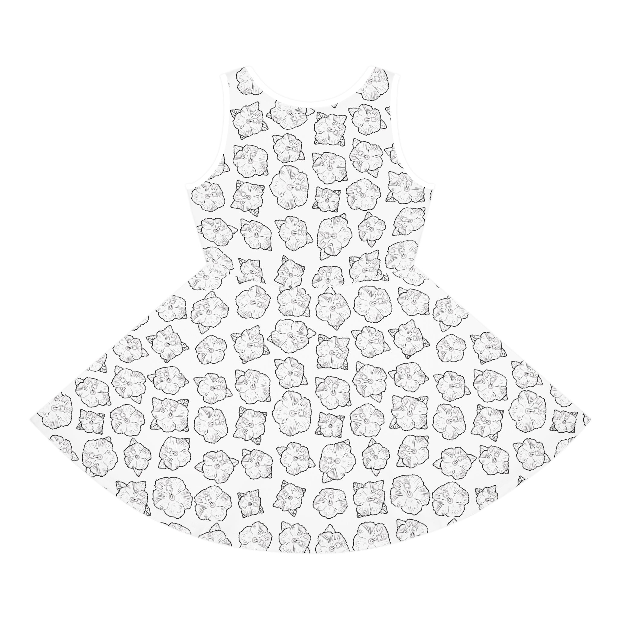 Poppy Pattern Sundress, Floral Girls Summer Dress, Sleeveless Kids Clothing, Children's Casual Wear, Flower Print Beach Dress