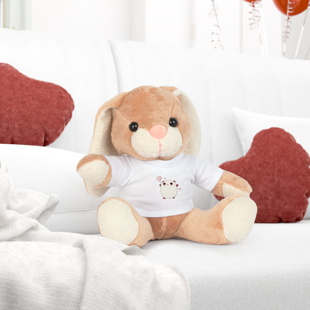 Cute Plush Toy with T-Shirt, Valentine's Day Gift - Stuffed Animal, Kid's Toy, Baby Shower, Nursery Decor, Gift for Her, Cuddly Toy