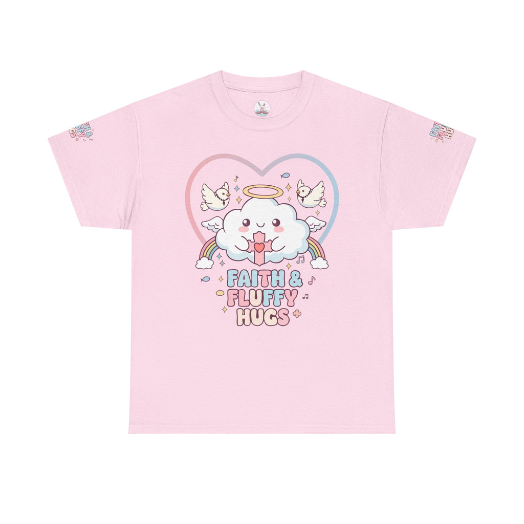 Kawaii Christian T-Shirt - Angel Cloud Rainbow Tee- Religious Graphic Top