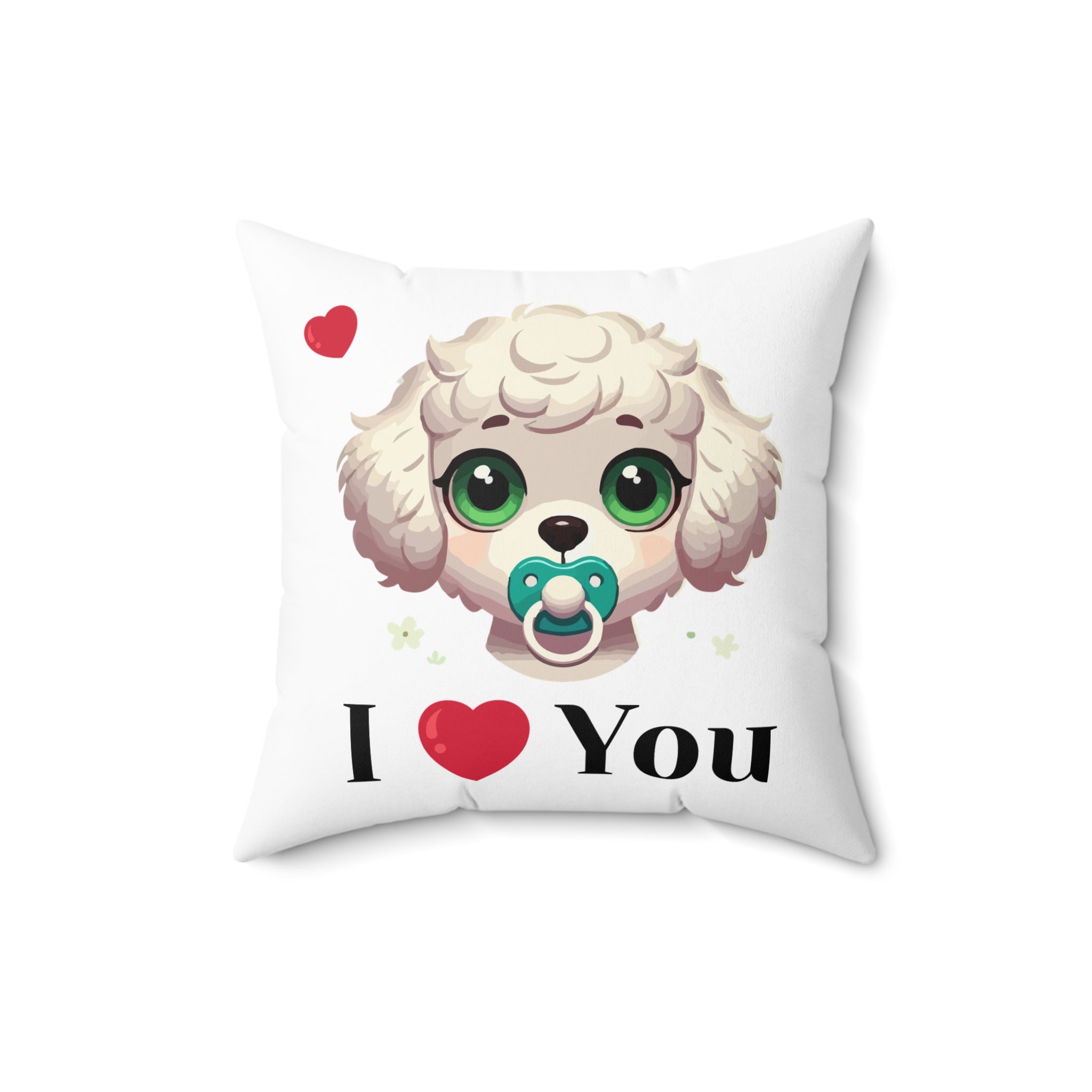 Bolognese Dog Pillow, Cute Dog Decor, Spun Polyester Cushion, Dog Lover Gift, Animal Throw Pillow