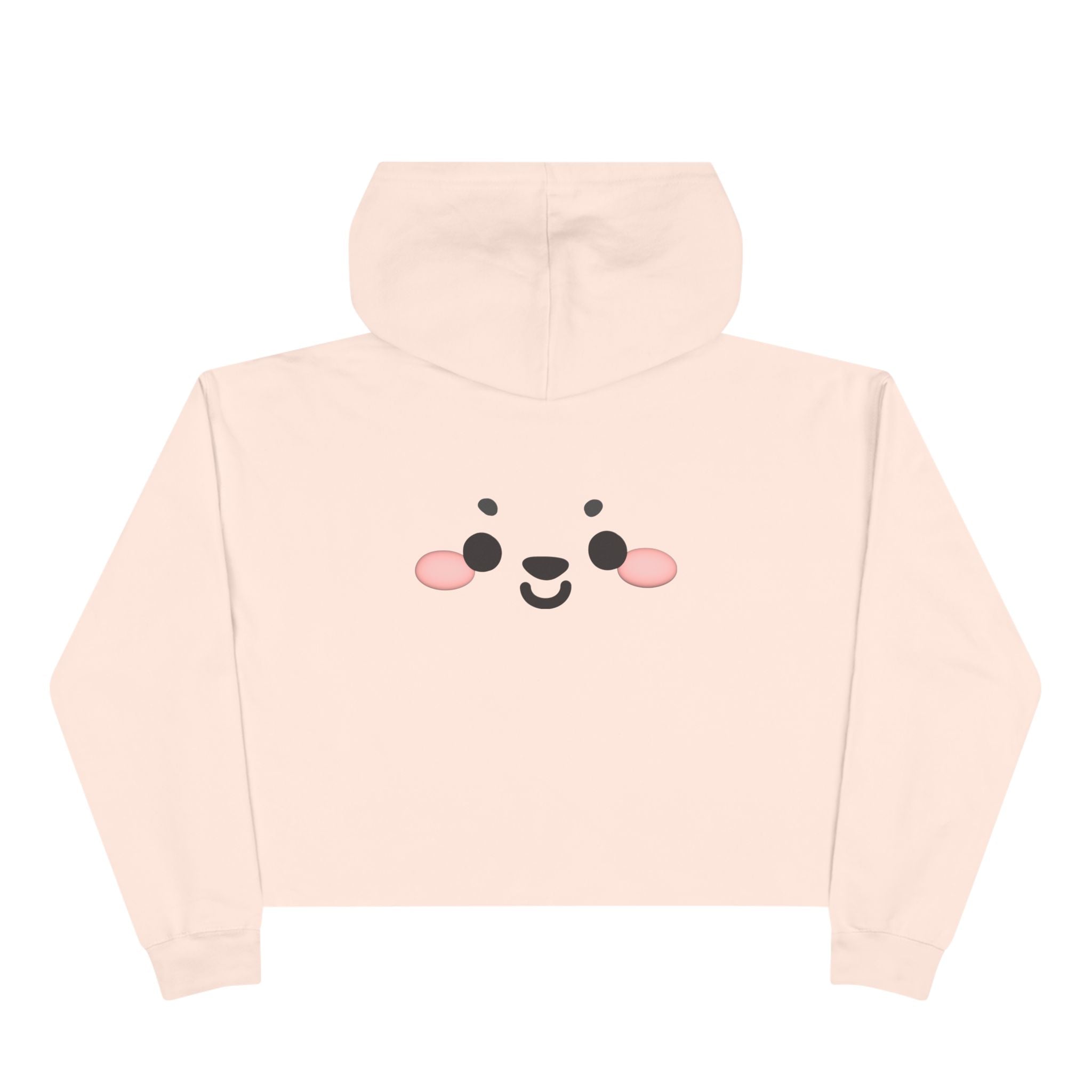 Kawaii Face Crop Hoodie - Cute Anime Sweatshirt, Japanese Style Pullover, Harajuku Fashion Jumper, Graphic Print Cropped Hoody, Pastel Anime