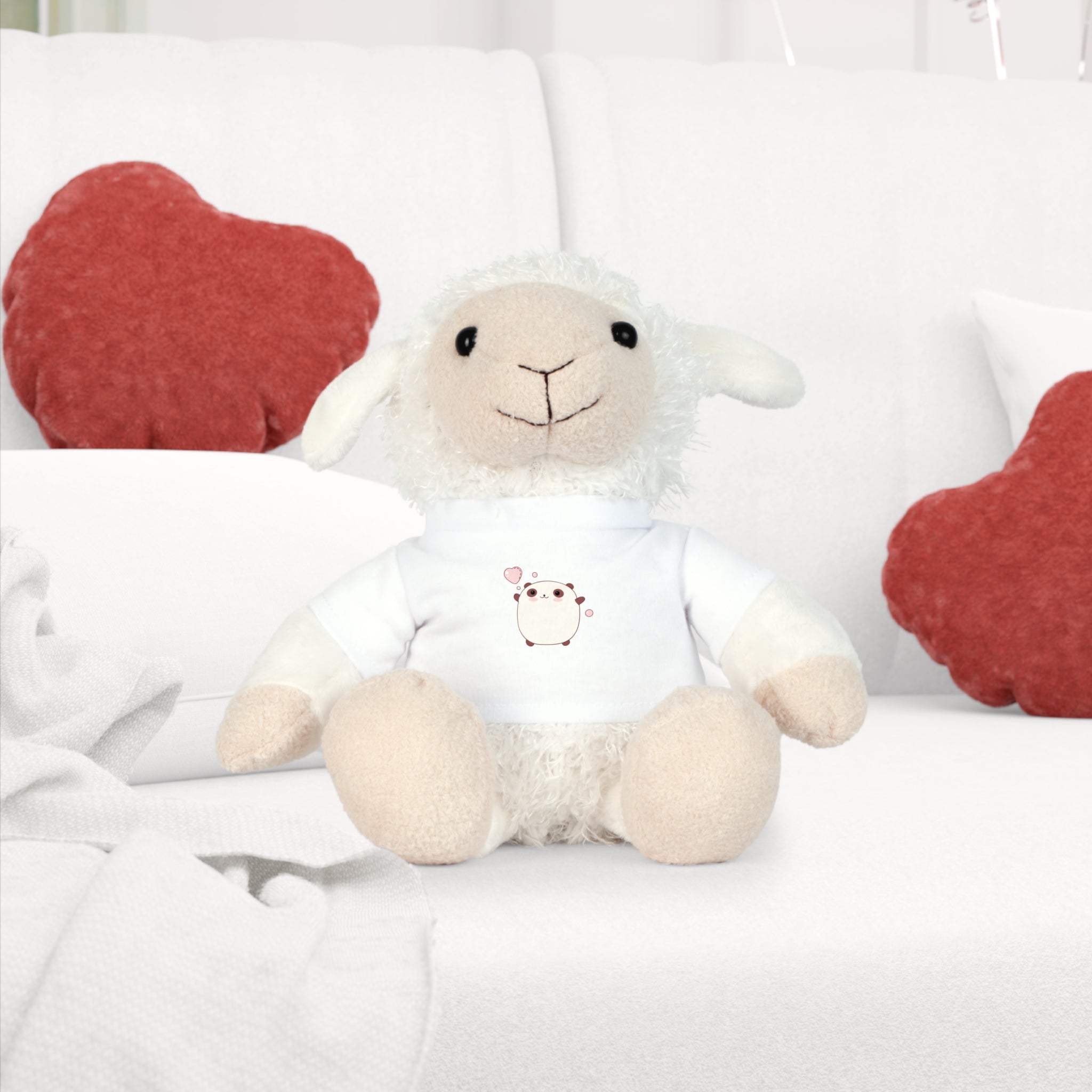 Cute Plush Toy with T-Shirt, Valentine's Day Gift - Stuffed Animal, Kid's Toy, Baby Shower, Nursery Decor, Gift for Her, Cuddly Toy
