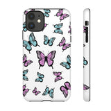 Butterfly Pattern White Background Tough Cases