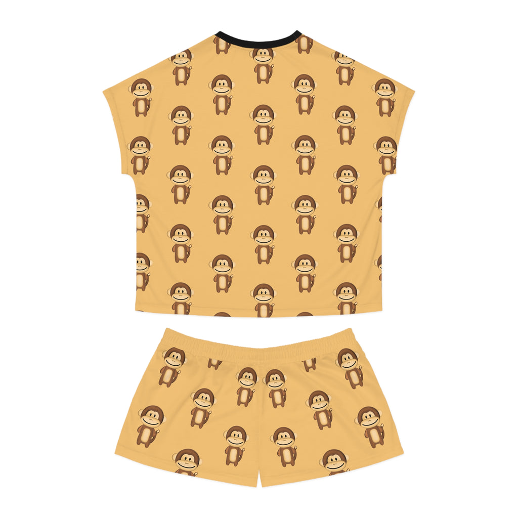 Cute Monkeys Short Pajama Set for Women - Comfy PJ's, Summer Sleepwear, Fun Lounge Wear, Funny Animal Print, Gift for Her