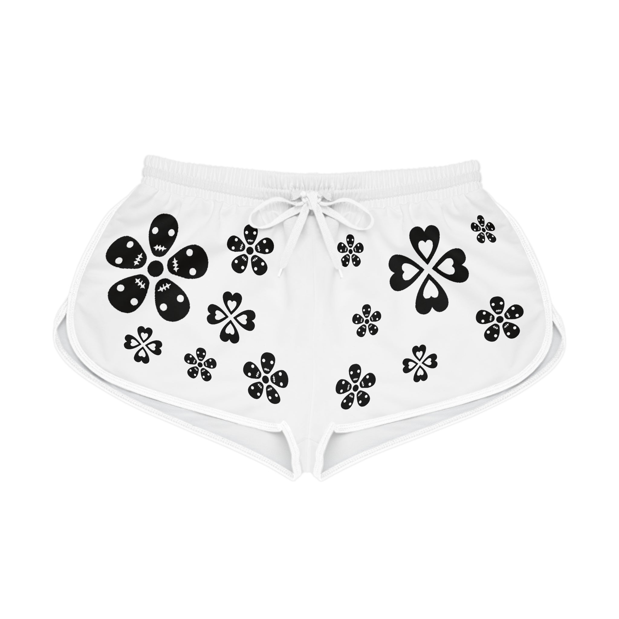 Black Flowers Women's Relaxed Shorts