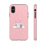 Kawaii Cat Rainbow Tough Cases, Cute Kitty Phone Cover, Protective Phone Case, Adorable Cat Lover Gift, Fun Rainbow Cat Phone Accessories