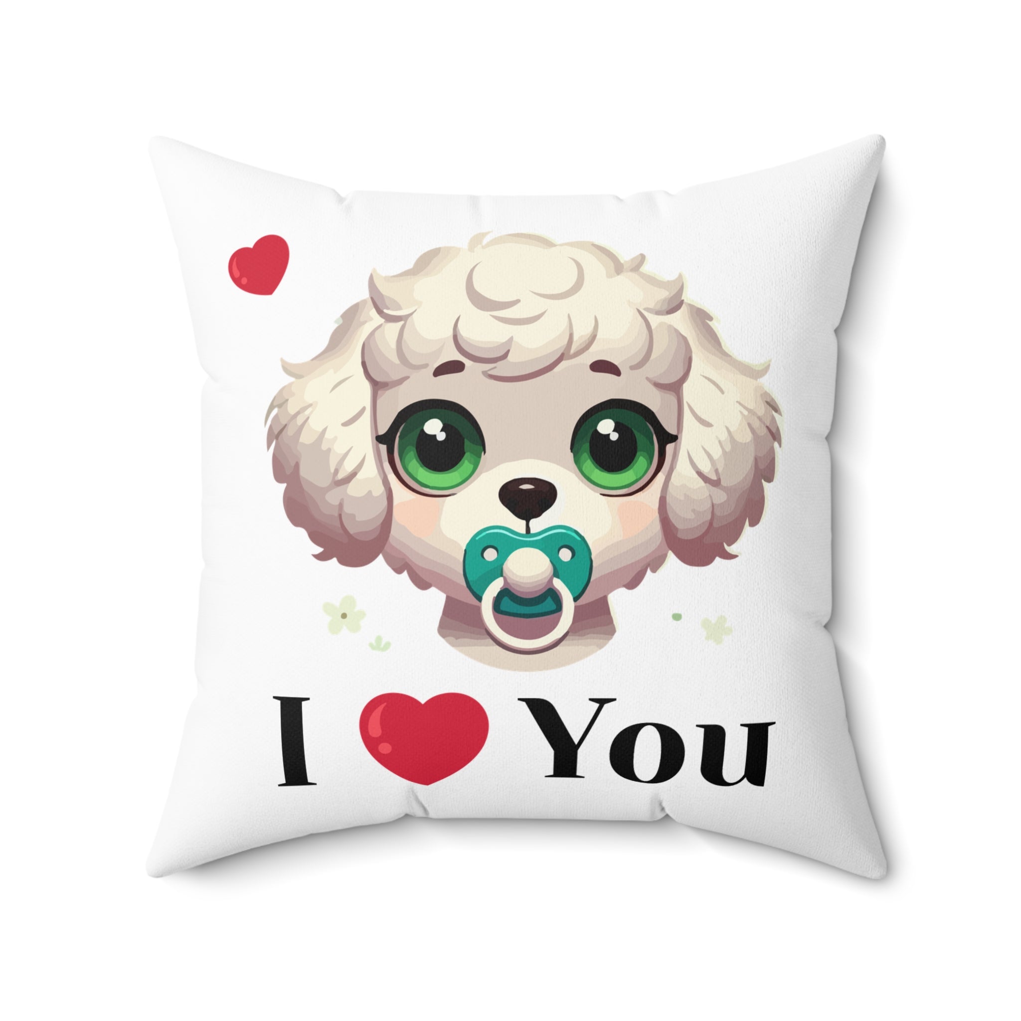 Bolognese Dog Pillow, Cute Dog Decor, Spun Polyester Cushion, Dog Lover Gift, Animal Throw Pillow