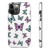 Butterfly Pattern White Background Tough Cases