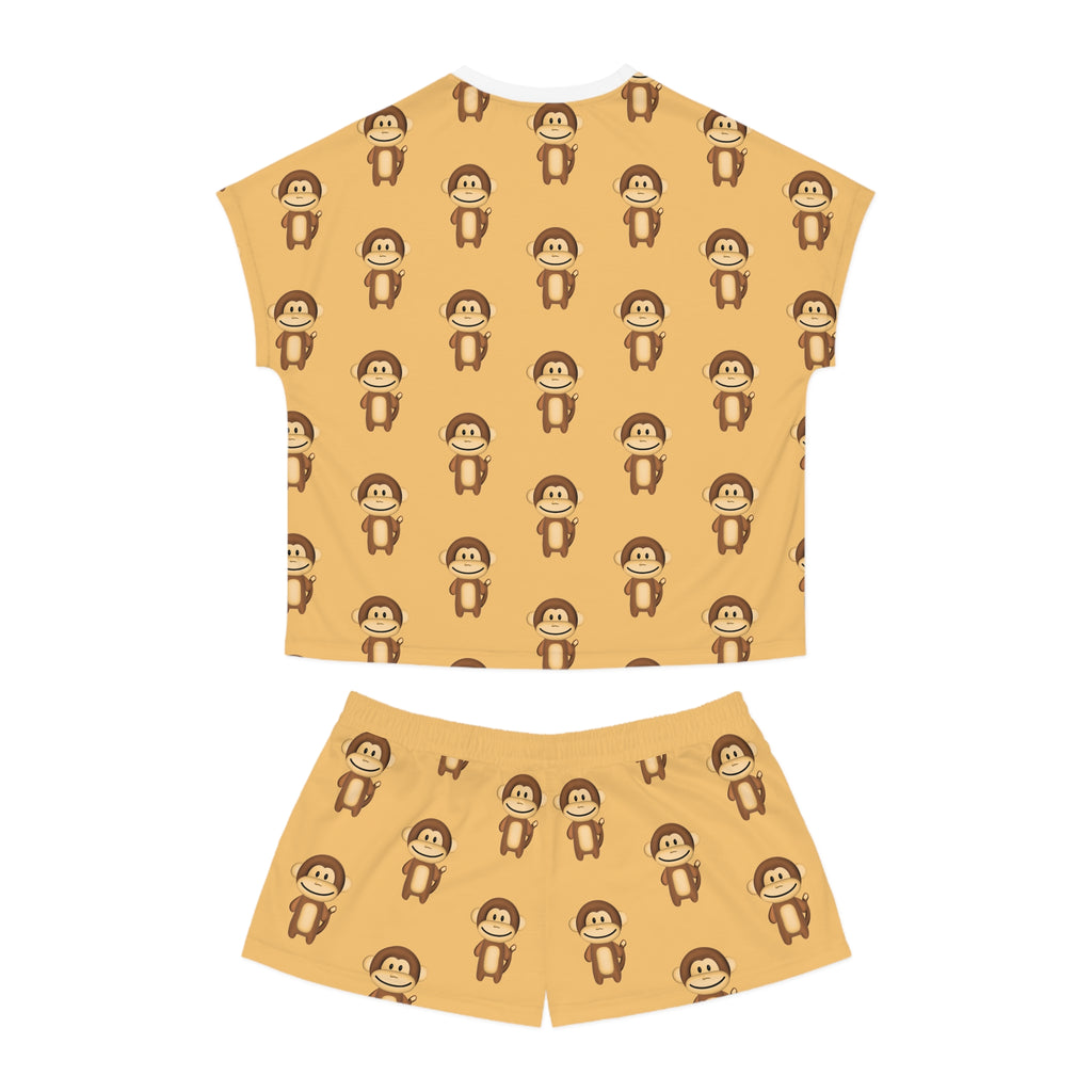 Cute Monkeys Short Pajama Set for Women - Comfy PJ's, Summer Sleepwear, Fun Lounge Wear, Funny Animal Print, Gift for Her