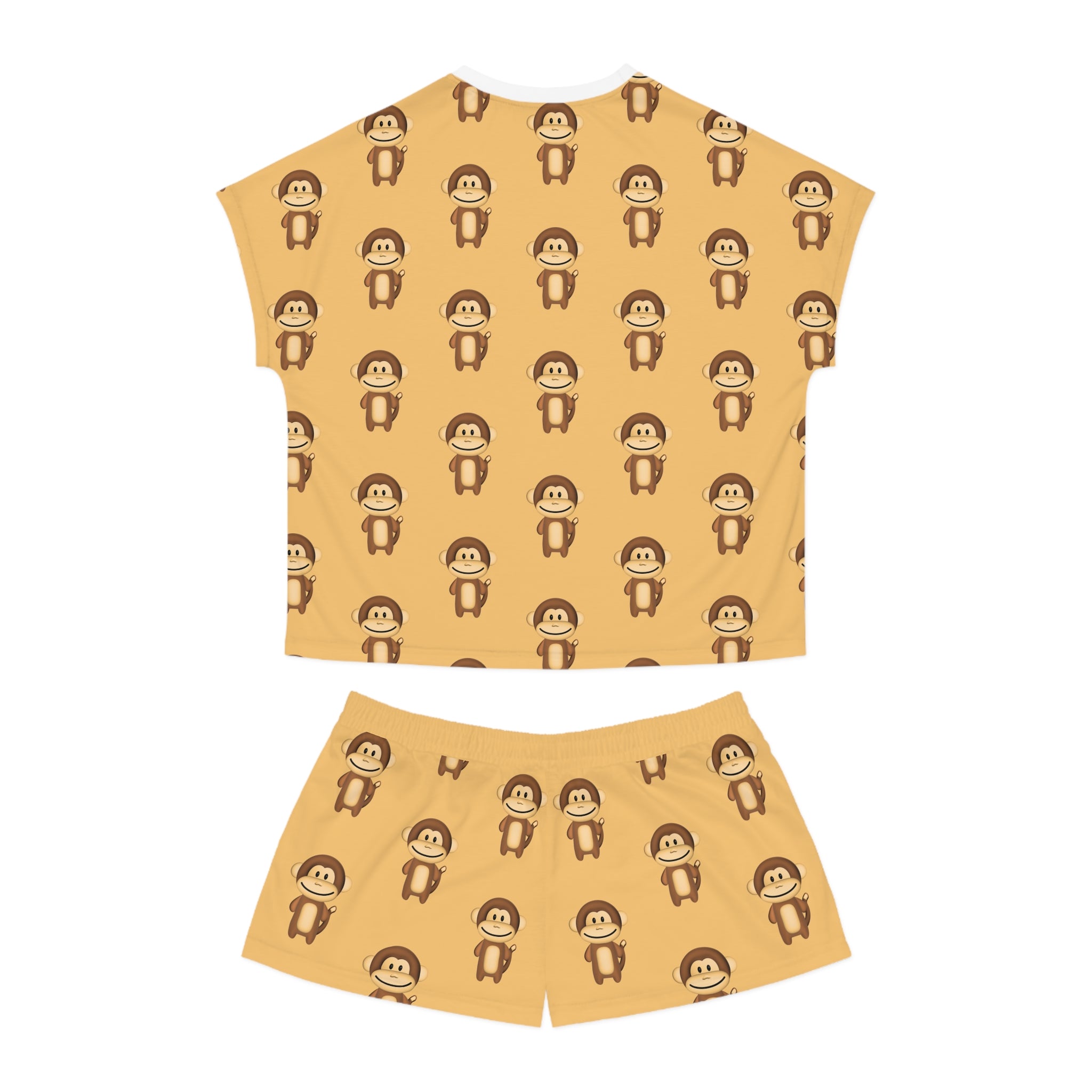 Cute Monkeys Short Pajama Set for Women - Comfy PJ's, Summer Sleepwear, Fun Lounge Wear, Funny Animal Print, Gift for Her