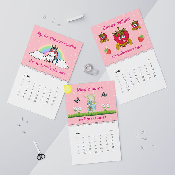 Cute Wall Calendars (2025) - Monthly Planner, Yearly Agenda, Office Decor, Gift for Students, Home Organization