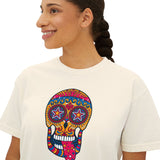 Sugar Skull Boxy Tee - Day of the Dead Women's Shirt