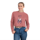 Self Love Club Kawaii Rabbit Face Sweatshirt, Women's Crop Top Jumper, Cute Bunny Pullover, Japanese Style Sweater, Gift for Her