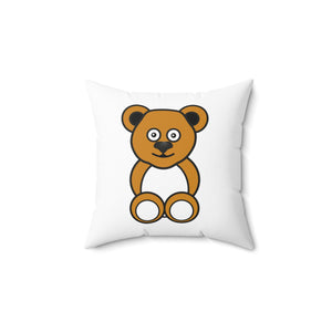 Cute Ochre Bear Spun Polyester Square Pillow