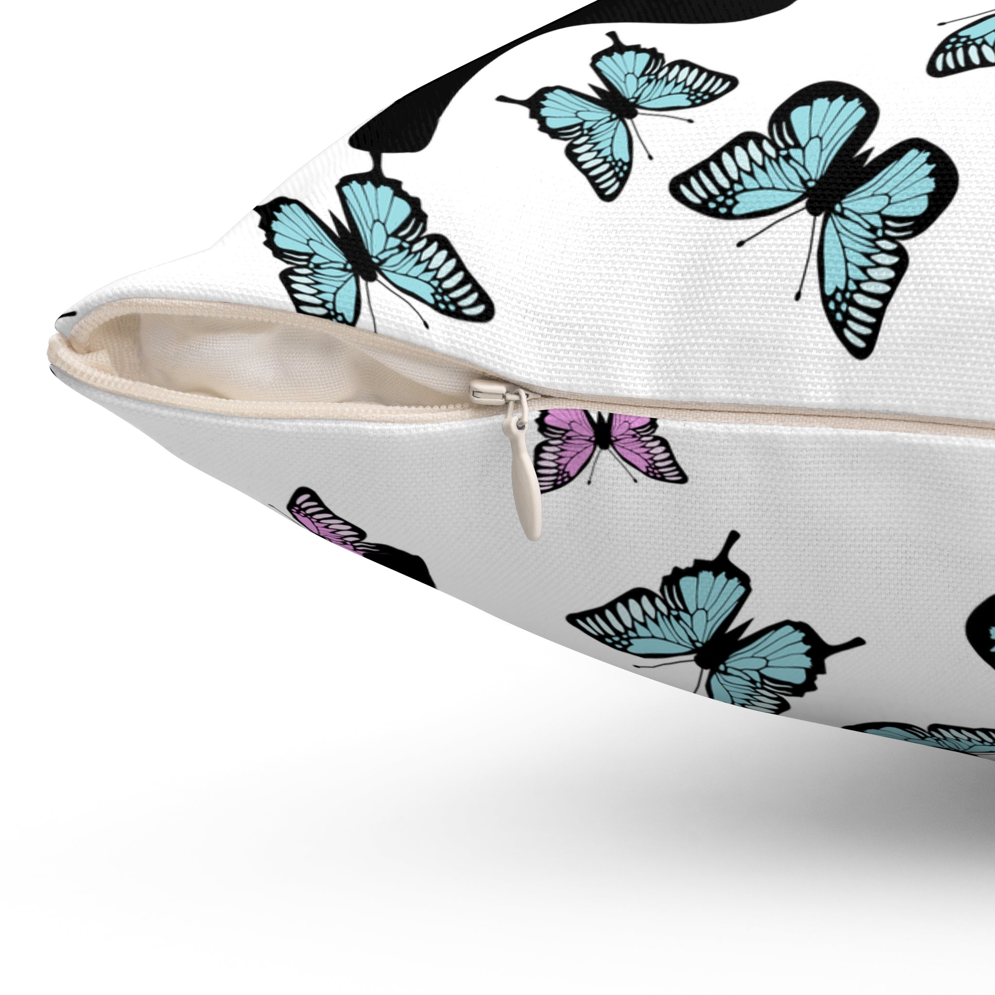 Butterfly Pink Pillow, Home Decor Throw Cushion, Girls Bedroom Decor, Square Accent Pillow, Gift for Her