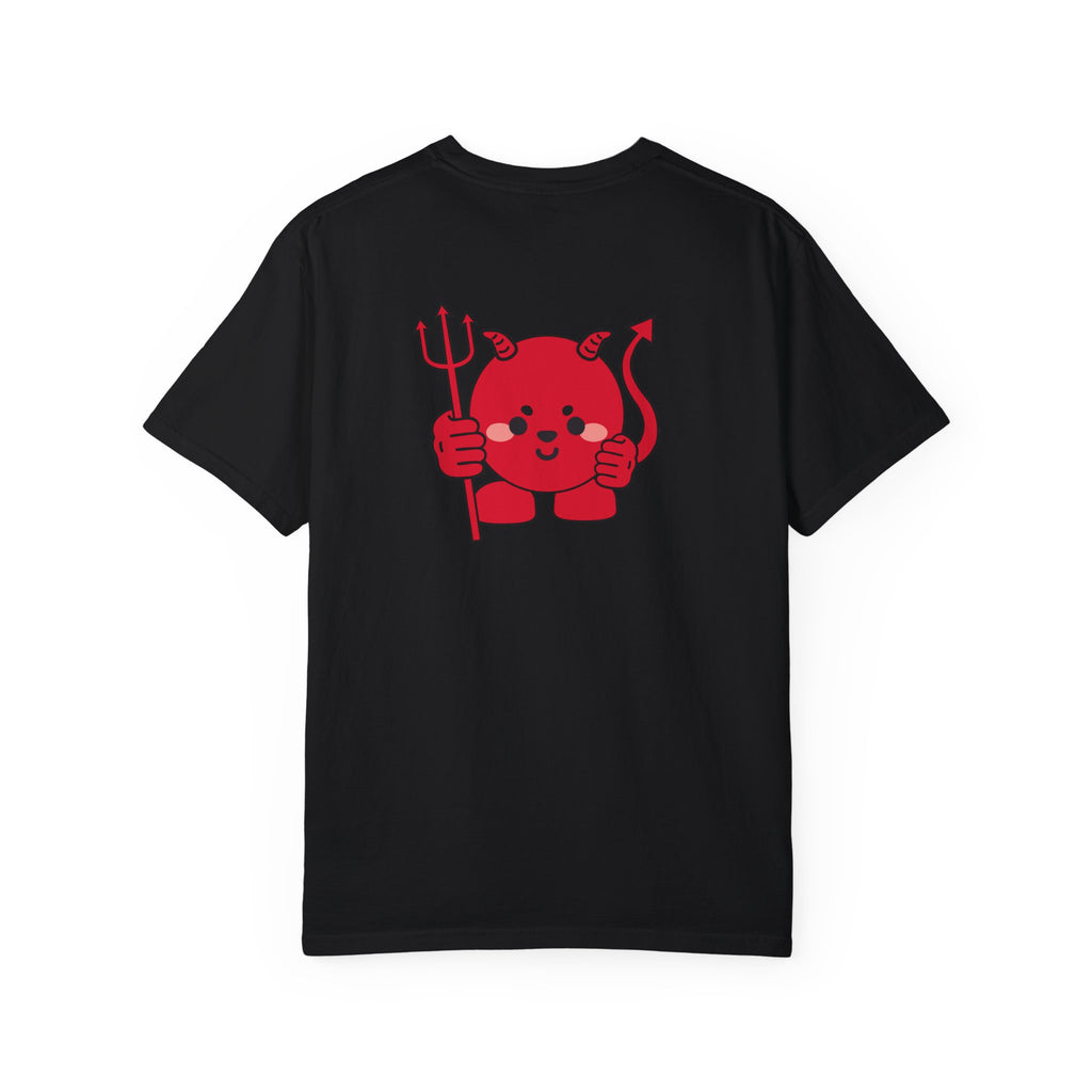 Kawaii Devil Shirt, Cute Demon Garment-Dyed T-shirt, Pastel Grunge Top, Harajuku Inspired Clothing