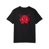 Kawaii Devil Shirt, Cute Demon Garment-Dyed T-shirt, Pastel Grunge Top, Harajuku Inspired Clothing