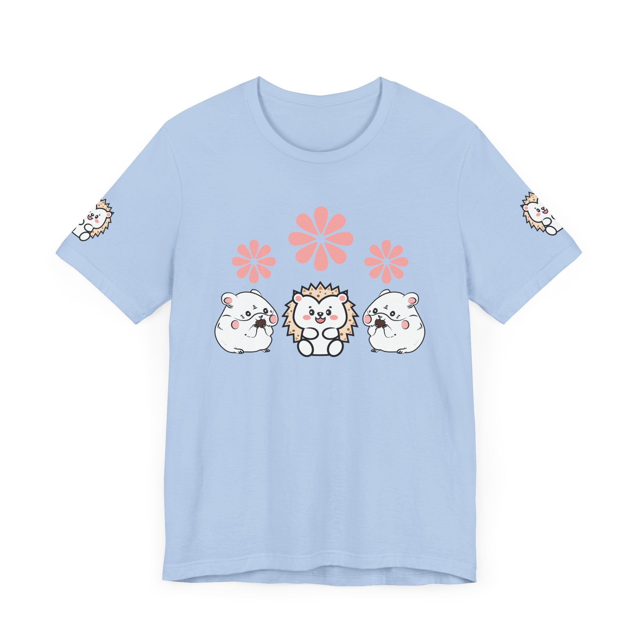 Cute Animal Tee - Hedgehog & Hamster Shirt - Happy Critter Top