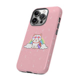 Kawaii Cat Rainbow Tough Cases, Cute Kitty Phone Cover, Protective Phone Case, Adorable Cat Lover Gift, Fun Rainbow Cat Phone Accessories