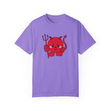 Kawaii Devil Shirt, Cute Demon Garment-Dyed T-shirt, Pastel Grunge Top, Harajuku Inspired Clothing