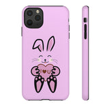 Rabbit With I Love You Heart iPhone Tough Cases, Bunny Phone Cover, Animal Lover Gift, Protective Case, Cute Rabbit Design