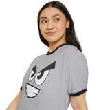 Sinister Smirk Ringer Tee - Evil Grin Goth T-Shirt