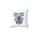 Cute Coala with Eucalyptus leaves Spun Polyester Square Pillow