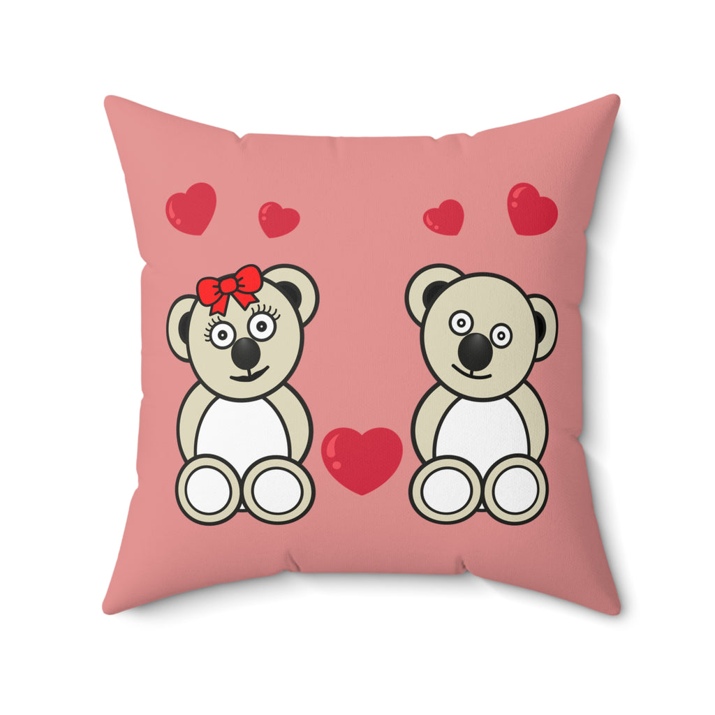 Bears in love Spun Polyester Square Pillow