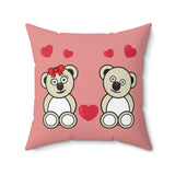 Bears in love Spun Polyester Square Pillow