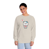 Kawaii Cow Woman Long Sleeve T-Shirt, Cute Cow Lady Tee, Funny Animal Lover Shirt, Adorable Farm Animal Top, Women's Graphic Tee