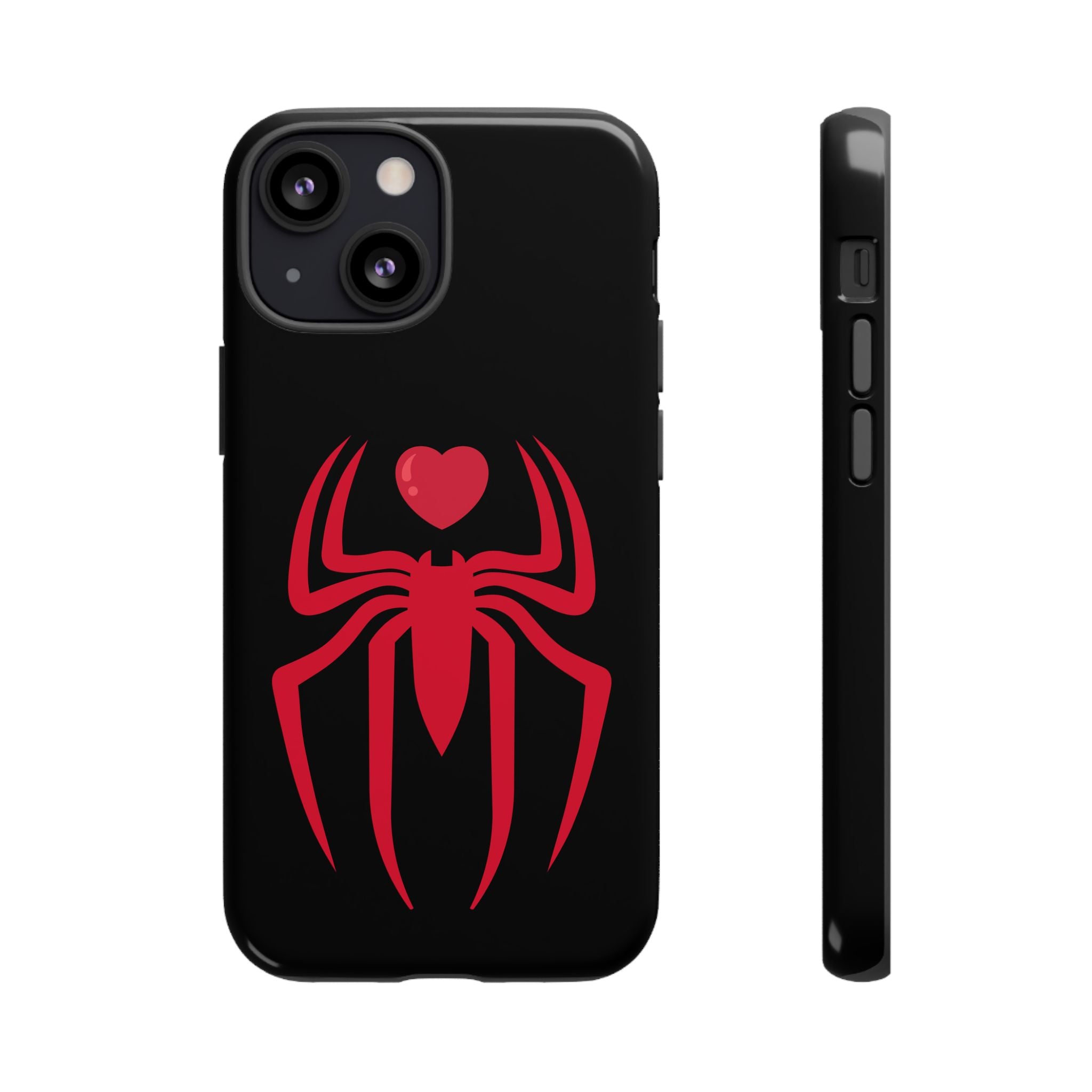 Red Spider Heart Tough iPhone Cases, Spiderweb iPhone Cover, Gothic Phone Accessories, Halloween Gift, Creepy Arachnid iPhone Protectors