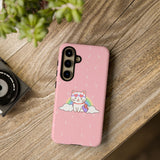 Kawaii Cat Rainbow Tough Cases, Cute Kitty Phone Cover, Protective Phone Case, Adorable Cat Lover Gift, Fun Rainbow Cat Phone Accessories