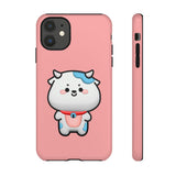 Kawaii Cow Tough Cases - Cute Animal Phone Cover for iPhone Galaxy Pixel, Cow Lover Gift, Animal Print Phone Case, Protective Smartphone