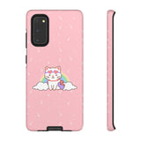 Kawaii Cat Rainbow Tough Cases, Cute Kitty Phone Cover, Protective Phone Case, Adorable Cat Lover Gift, Fun Rainbow Cat Phone Accessories