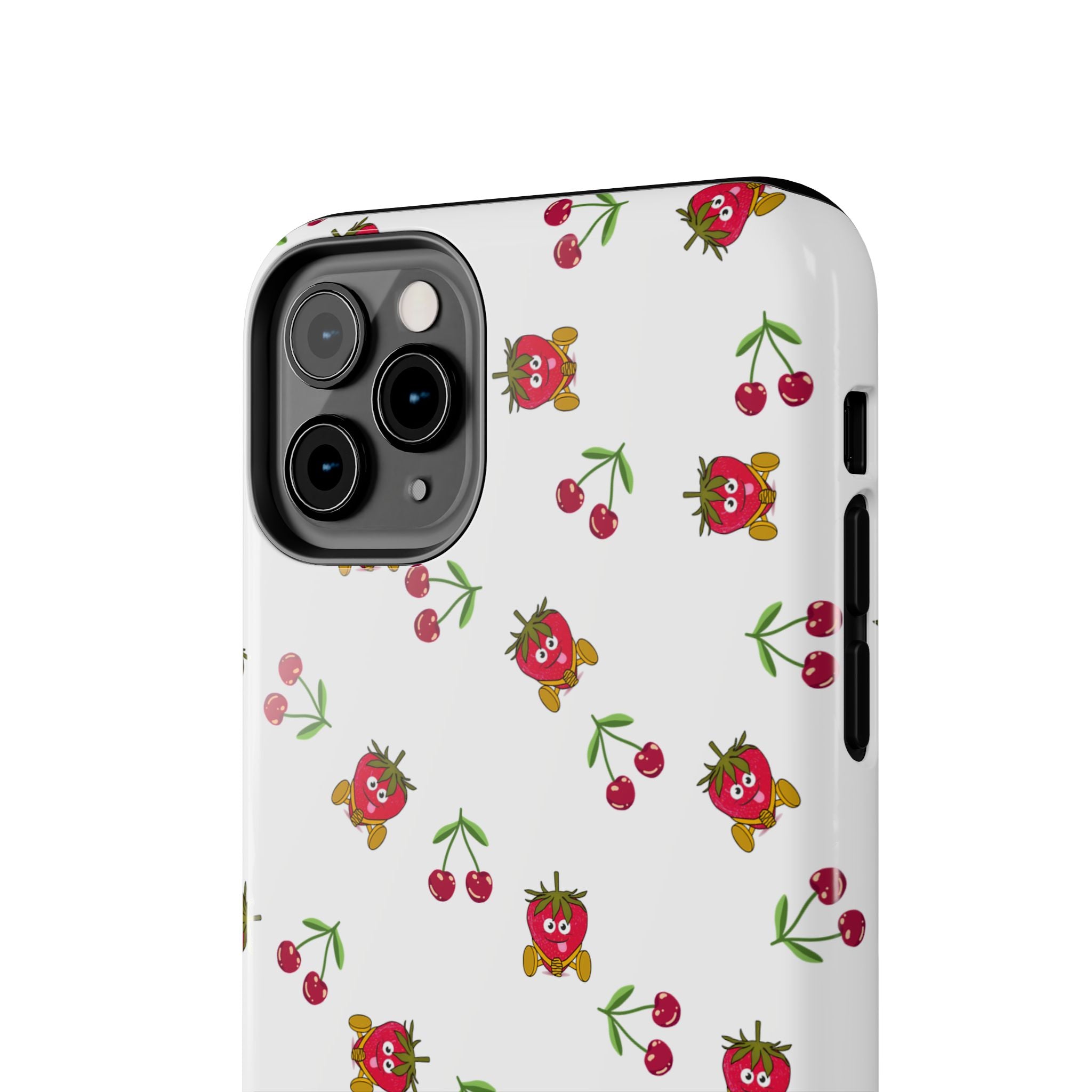 Fruit Patterned Phone Cases, Summer Fruits Phone Covers, Berry Print Tough Cases, Stylish Cell Phone Protectors, Red Fruits Phone