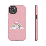 Kawaii Cat Rainbow Tough Cases, Cute Kitty Phone Cover, Protective Phone Case, Adorable Cat Lover Gift, Fun Rainbow Cat Phone Accessories