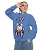 Kawaii Rabbit Face Unisex Sweatshirt, Self Love Club, Cute Jumper, Pastel Bunny Shirt, Cozy Pullover, Gift for Rabbit Lovers