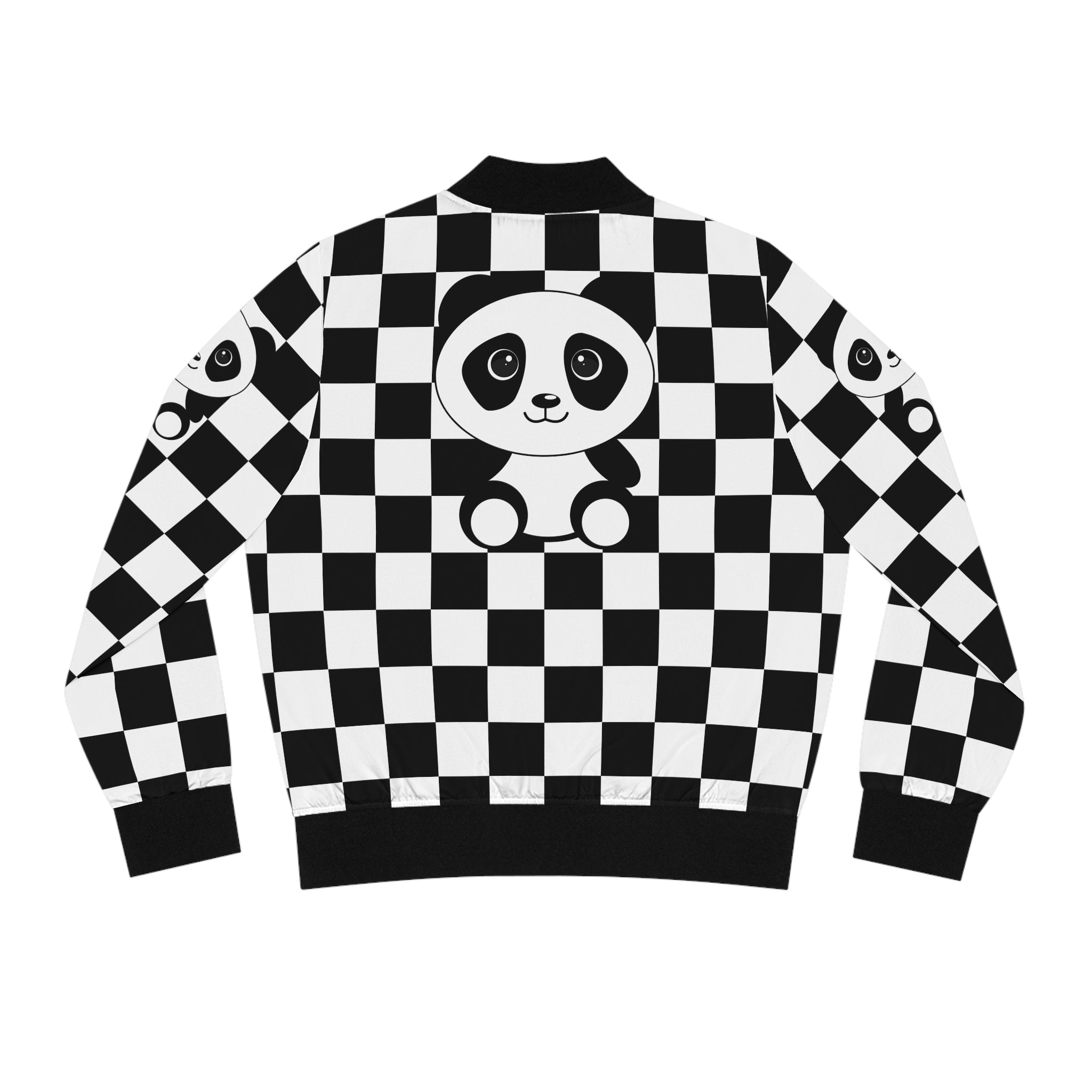 Pandas Chessboard Bomber Jacket
