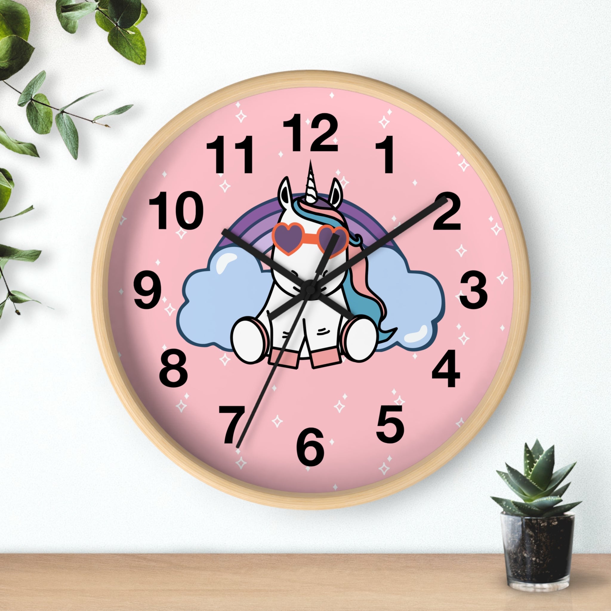 Unicorn Rainbow Wall Clock, Magical Fantasy Decor, Cute Kids Room Clock, Colorful Nursery Art, Unique Gift for Unicorn Lover
